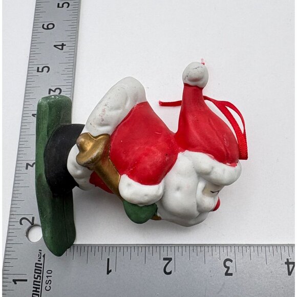 Skiing Santa Claus Christmas Ornament Vintage Holiday Decor Skier Gift - Picture 4 of 7